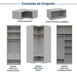 Guarda-roupa Modulado 6 Peças 6 Portas Jade Cabecasa Madeiramadeira - 5