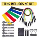 Ver imagem 1 de Kit Elástico 11 Peças + Mini Band 5 Níveis Treino em Casa