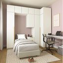 Ver imagem 1 de Guarda-Roupa Planejado de Canto 8 Peças 10 Portas Jade CabeCasa MadeiraOriginals Branco/Fosco