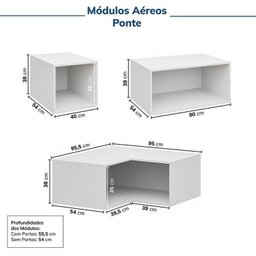 Guarda-roupa Modulado de Canto 8 Peças 10 Portas Jade CabeCasa MadeiraMadeira - 12