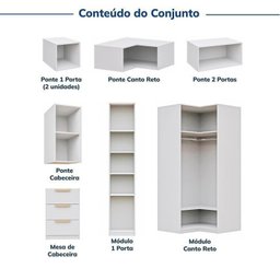 Guarda-roupa Modulado de Canto 8 Peças 10 Portas Jade CabeCasa MadeiraMadeira - 5