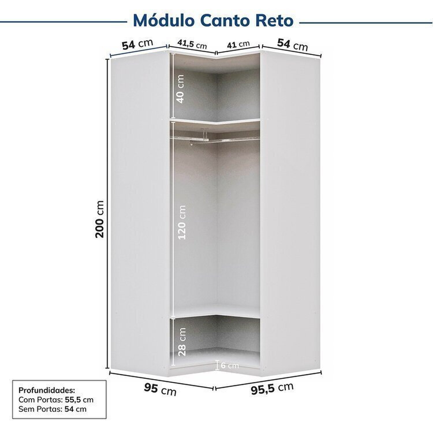 Guarda-roupa Modulado 10 Peças 10 Portas 1 Mesa Cabeceira Jade Cabecasa Madeiramadeira - 11