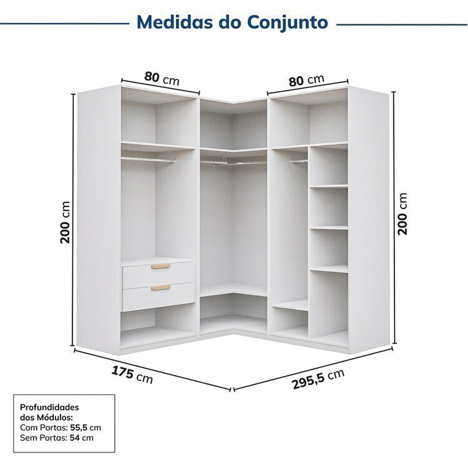 Guarda-roupa Modulado 3 Peças 6 Portas Jade Cabecasa Madeiramadeira - 4