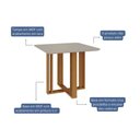 Ver imagem 4 de Conjunto: Mesa Sala Jantar Flora Tampo Madeirado C/ Vidro 95x95cm e 4 Cadeiras Nicole Nature/linho