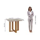 Ver imagem 7 de Conjunto: Mesa Sala Jantar Flora Tampo Madeirado C/ Vidro 95x95cm e 4 Cadeiras Nicole Nature/linho