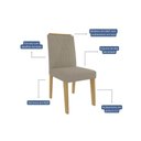 Ver imagem 5 de Conjunto: Mesa Sala Jantar Flora Tampo Madeirado C/ Vidro 95x95cm e 4 Cadeiras Nicole Nature/linho