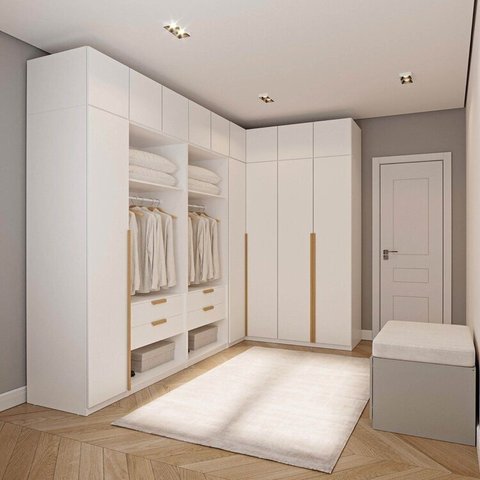 Guarda-Roupa Modulado 10 Peças 14 Portas Jade CabeCasa MadeiraOriginals Branco/Fosco