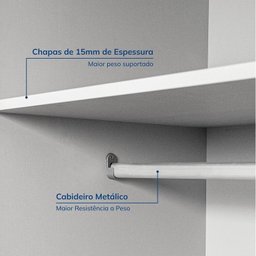 Guarda-roupa Modulado 3 Peças sem Portas Jade Cabecasa Madeiramadeira - 8