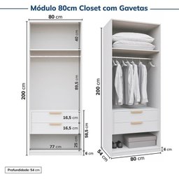Guarda-roupa Modulado 3 Peças sem Portas Jade Cabecasa Madeiramadeira - 12