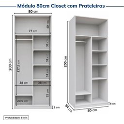 Guarda-roupa Modulado 3 Peças sem Portas Jade Cabecasa Madeiramadeira - 11