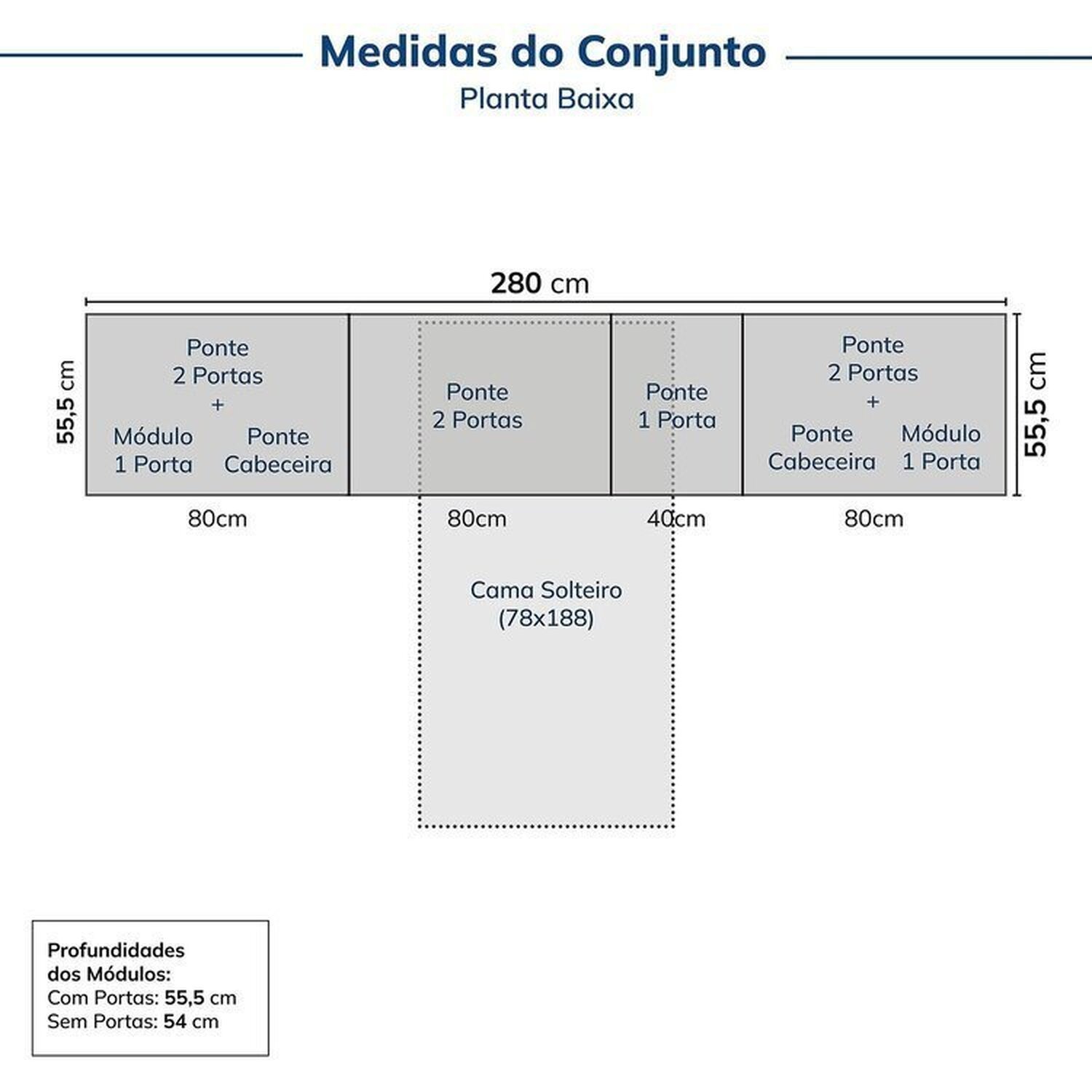 Guarda-roupa Modulado 10 Peças 11 Portas 2 Mesas de Cabeceira Jade Cabecasa Madeiramadeira - 3