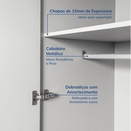 Guarda-Roupa Modulado 7 Peças 7 Portas 2 Mesa Cabeceira Jade CabeCasa MadeiraOriginals Branco/Fosco - 8 Guarda-Roupa Modulado 7 Peças 7 Portas 2 Mesa Cabeceira Jade CabeCasa MadeiraOriginals Branco/Fosco - 8