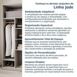 Guarda-roupa Modulado 7 Peças 7 Portas 2 Mesa Cabeceira Jade Cabecasa Madeiramadeira - 15