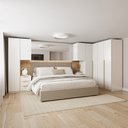 Ver imagem 1 de Guarda-Roupa Planejado 7 Peças 7 Portas 2 Mesa Cabeceira Jade CabeCasa MadeiraOriginals Branco/Fosco