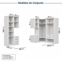 Ver imagem 4 de Guarda-Roupa Planejado 7 Peças 7 Portas 2 Mesa Cabeceira Jade CabeCasa MadeiraOriginals Branco/Fosco