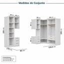 Ver imagem 4 de Guarda-roupa Modulado 7 Peças 7 Portas 2 Mesa Cabeceira Jade CabeCasa MadeiraOriginals