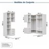 Guarda-roupa Modulado 7 Peças 7 Portas 2 Mesa Cabeceira Jade CabeCasa MadeiraOriginals - 4