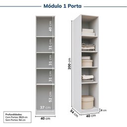 Guarda-Roupa Modulado 7 Peças 7 Portas 2 Mesa Cabeceira Jade CabeCasa MadeiraOriginals Branco/Fosco - 10 Guarda-Roupa Modulado 7 Peças 7 Portas 2 Mesa Cabeceira Jade CabeCasa MadeiraOriginals Branco/Fosco - 10