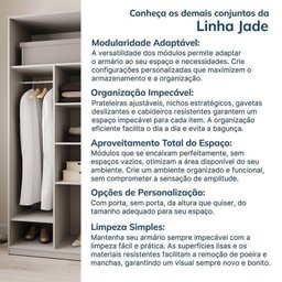 Guarda-Roupa Modulado 7 Peças 7 Portas 2 Mesa Cabeceira Jade CabeCasa MadeiraOriginals Branco/Fosco - 15 Guarda-Roupa Modulado 7 Peças 7 Portas 2 Mesa Cabeceira Jade CabeCasa MadeiraOriginals Branco/Fosco - 15