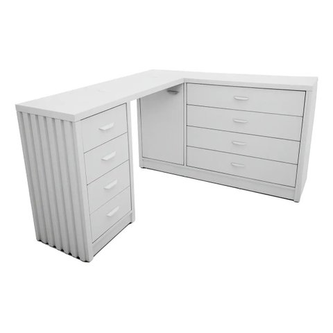 Mesa em L 120x40x150cm com Ripa