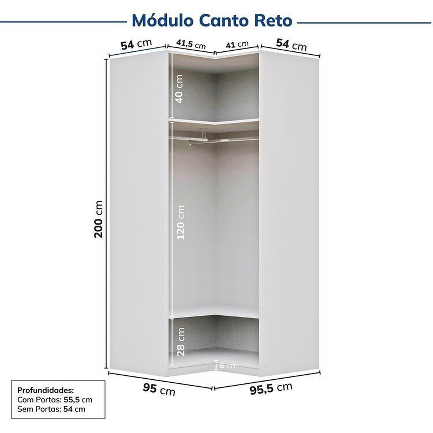 Guarda-roupa Modulado 6 Peças 12 Portas Jade Cabecasa Madeiramadeira - 13