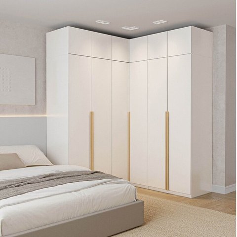 Guarda-Roupa Modulado 6 Peças 12 Portas Jade CabeCasa MadeiraOriginals Branco/Fosco