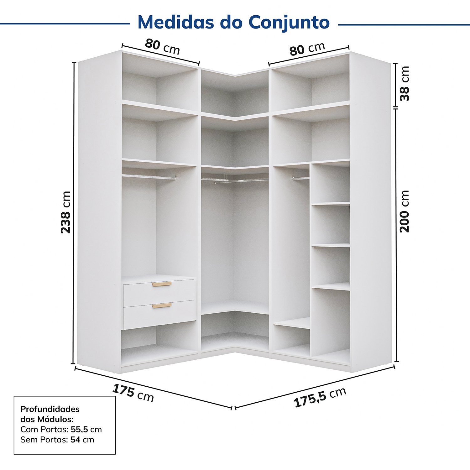 Guarda-roupa Modulado 6 Peças 12 Portas Jade Cabecasa Madeiramadeira - 4