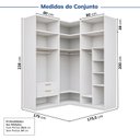 Ver imagem 4 de Guarda-Roupa Planejado 6 Peças 12 Portas Jade CabeCasa MadeiraOriginals Branco/Fosco