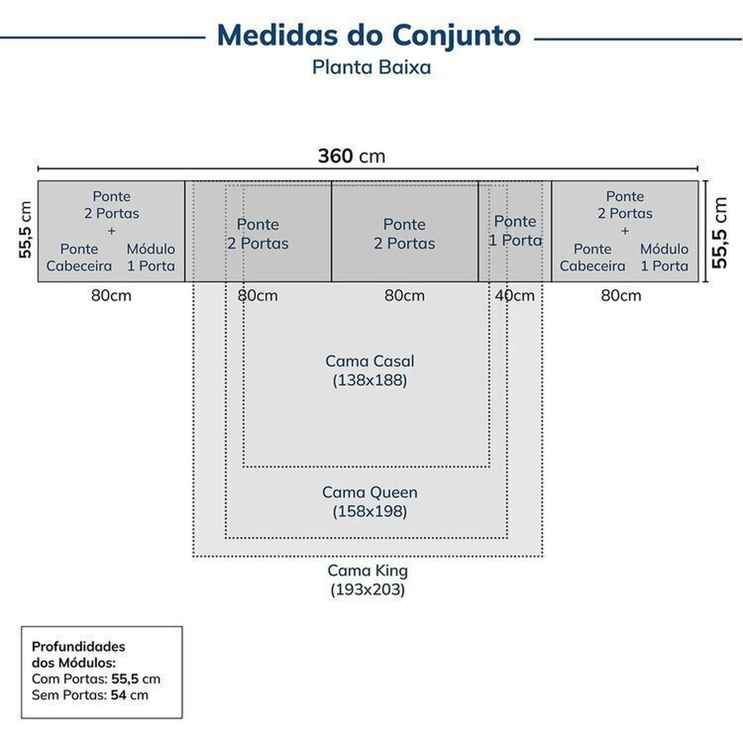 Guarda-roupa Modulado 11 Peças 13 Portas 2 Mesas Cabeceira Jade Cabecasa Madeiramadeira - 3