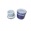 Ver imagem 3 de Manteigueira Francesa Decorada em Pedra Sabão - Azul - Flor