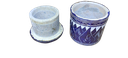 Ver imagem 3 de Manteigueira Francesa Decorada em Pedra Sabão - Azul - Flor