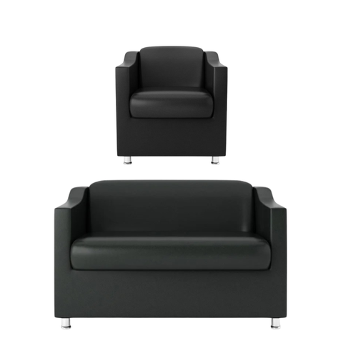 Namoradeira + Polt. Bia P/ Sala de Estar Consultório Clinica Hospital Recepção Courino Preto