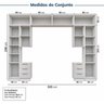 Guarda-roupa Modulado 10 Peças 12 Portas 2 Mesas Cabeceira Jade CabeCasa MadeiraOriginals - 4