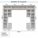 Ver imagem 4 de Guarda-Roupa Planejado 10 Peças 12 Portas 2 Mesas Cabeceira Jade CabeCasa MadeiraOriginals Branco/Fosco