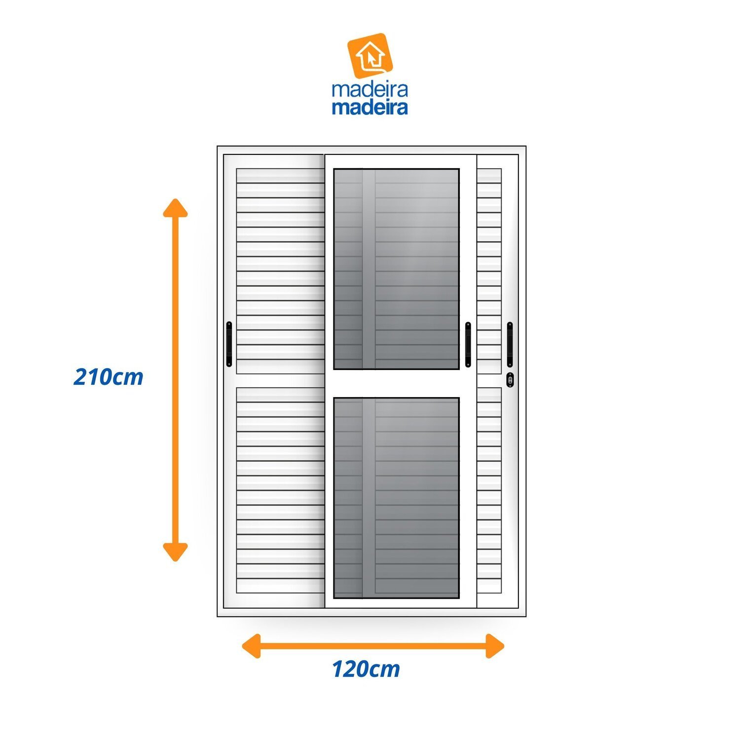 Porta Balcão de Aluminio 210x120cm 3 Folhas Moveis - 3