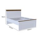 Ver imagem 4 de Conjunto Cama Casal 2 Mesas de Cabeceira e Cômoda England MDF Branco/Freijó