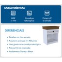Ver imagem 7 de Conjunto Cama Casal 2 Mesas de Cabeceira e Cômoda England MDF Branco/Freijó