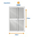 Ver imagem 3 de Porta Balção de Aluminio 210x150cm 2 Folhas Moveis e 1 Folha Fixa