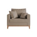 Ver imagem 3 de Poltrona Beny Amamentação com 2 Almofadas Base em Madeira Maciça Tecido Veludo Bege