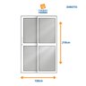 Porta Panoramica Laminada de Aluminio 210x150cm 2 Folhas Moveis 1 Fixa - 3