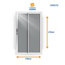 Ver imagem 3 de Porta Balcão de Aluminio 210x150cm 3 Folhas Moveis