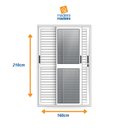 Ver imagem 3 de Porta Balcão de Aluminio 210x160cm 3 Folhas Moveis