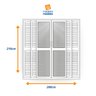 Porta Balção de Aluminio 210x200cm 4 Folhas Moveis e 2 Folha Fixa - 3
