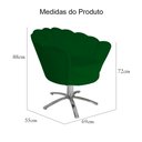 Ver imagem 5 de Poltrona Decorativa Pétala Pés Metal Giratório Suede Verde - Ds Estofados