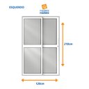 Ver imagem 3 de Porta Balção de Aluminio 210x120cm 2 Folhas Moveis e 1 Folha Fixa