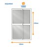 Porta Balção de Aluminio 210x120cm 2 Folhas Moveis e 1 Folha Fixa - 3