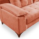 Ver imagem 2 de Sofá Living Ibiza 3 L Luxo Aveludado Goiaba Premium Pés de Madeira