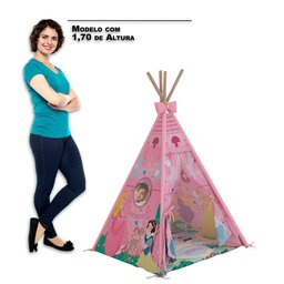 Cabana Infantil Feminina com Tapete Princesas Disney P13 Rosa - Mpozenato - 5