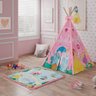 Cabana Infantil Feminina com Tapete Princesas Disney P13 Rosa - Mpozenato - 2