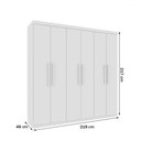 Ver imagem 4 de Guarda-roupa Casal Lagos 6 Portas 4 Gavetas Neve - Tcil Móveis